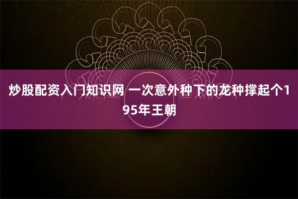 炒股配资入门知识网 一次意外种下的龙种撑起个195年王朝